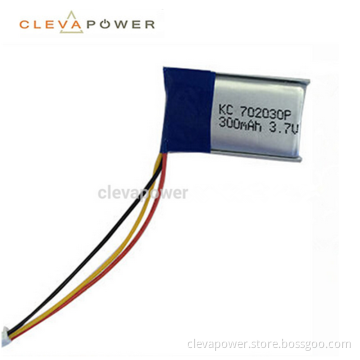 3.7V 300mAh 702030 lithium polymer battery